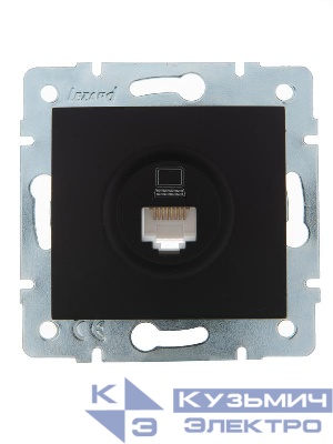 Розетка компьютерная 1-м СП Karina RJ45 механизм черн. бархат LEZARD 707-4288-139
