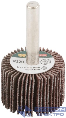 Диск лепестковый для дрели радиальный 30х20х6мм Р120 FIT 39558