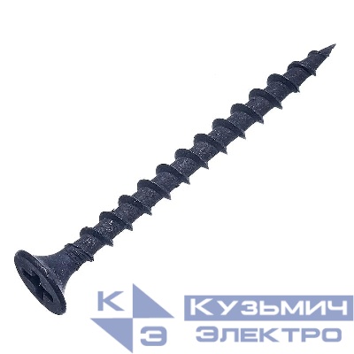 Саморез гипрок-дерево 3.5х25 потай крупн. резьба оксид европодвес (уп.30шт) СТРОЙМЕТИЗ UTORM2010031