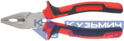 Плоскогубцы комбинированные "Тренд" 180мм двухцветные прорезиненные ручки хром-никелевое покрытие КУРС 47565