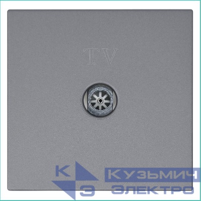 Розетка телевизионная оконечная TV 1-м СП FD Ф9.5мм с накладкой механизм никель Jasmart FD6001NI