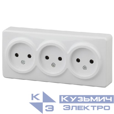 Розетка 3-м ОП Эра Эксперт 11-2207-01 16А IP20 250В 3х2P бел. Эра Б0020697