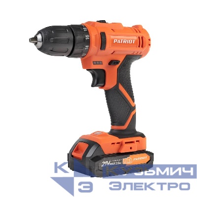 Дрель-шуруповерт аккумуляторная BR 189UES 2 АКБ Li-Ion 18В 2А.ч 29Нм 2 скорости PATRIOT 180301549