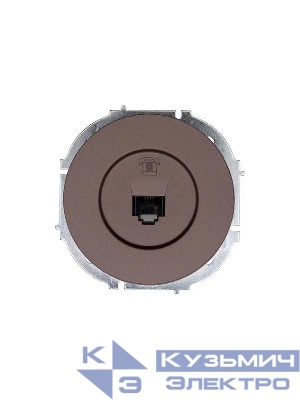 Розетка телефонная СП OSEN RJ11 евро механизм шоколад LEZARD 743-7388-137