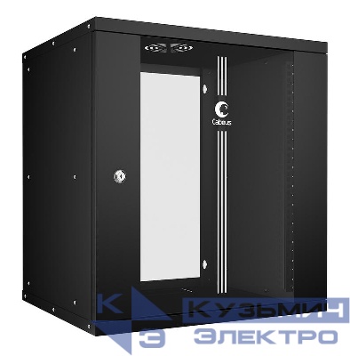Шкаф телекоммуникационный настенный разборный LIGHT WSC-05D-12U55/45-BK 19дюйм 12U дверь стекло черн. Cabeus 10180c