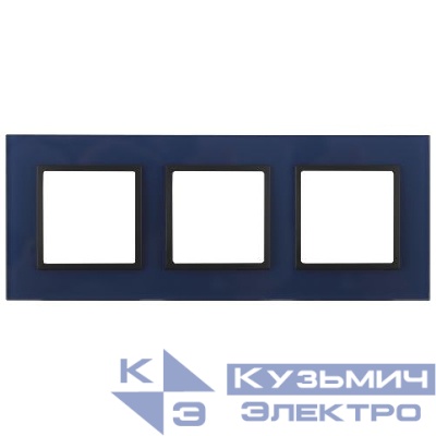 Рамка 3-м 14-5103-29 стекло Elegance синий+антрацит ЭРА Б0034519