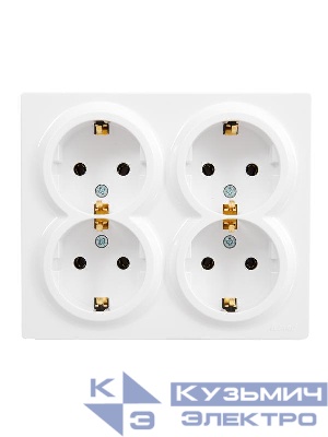 Розетка 4-м ОП LETO с заземл. закрытый корпус ПБТ бел. LEZARD 752-0200-127BDP