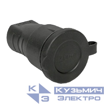 Розетка переносная 16А IP44 230В 2P+PE с защ. крышкой каучук Basic EKF RPS-012-16-230-44