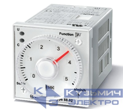 Таймер мультифункциональный (AI DI GI SW BE CE DE) функции SET RESET монтаж на панель или в розетку 11-штырьковый разъем 24…230В AC/DC 2CO 8А регулировка времени 0.05с…100ч IP40 FINDER 880202300002