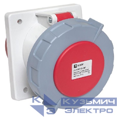 Розетка стационарная внутренняя угловая 4342 3Р+РЕ 63А 380В IP67 PROxima EKF ps-4342-63-380