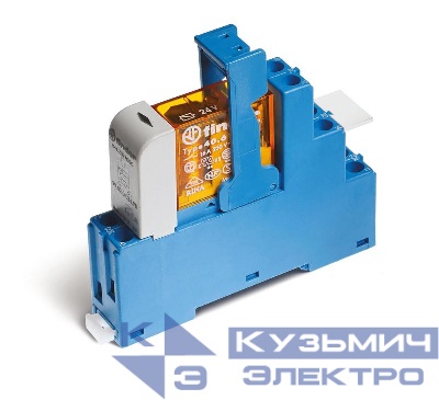 Модуль интерфейсный (сборка 40.61.8.230.0000 + 99.02.0.230.98 + 95.05SMA) электромеханич. реле 1CO 16А AgCdO 230В AC IP20 винт. клеммы металлич. клипса LED + варистор FINDER 486182300060SMA