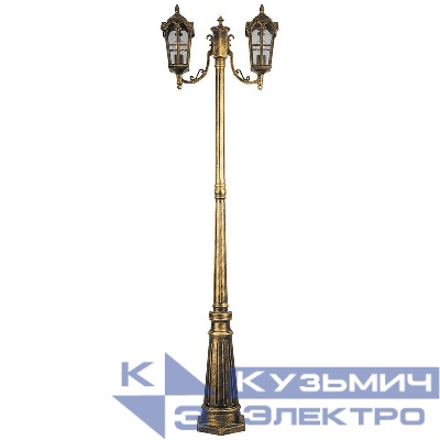 Светильник PL109 2х60Вт E27 230В садово-парковый черн. зол. FERON 11301