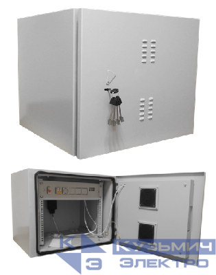 Климатический всепогодный шкаф 6U, (Ш*Г*В 660*600*550мм)  19" направляющие, оборудование в комплекте,  ШКК/ШКВ, серый, Netko