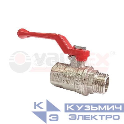 Кран шаровой латунный PREMIUM для ВОДЫ 2дюйм ВР/НР рычаг НИКЕЛИР-Й 11Б27фт1М VALFEX VF.215.NR3.200.PREMIUM