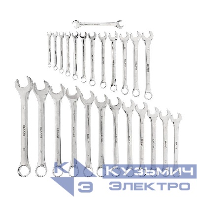 Набор ключей комбинированных 6х32мм 26 шт. CrV полированный хром Rexant 12-5848