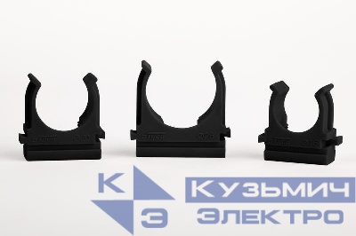 Держатель для труб (клипса) d63мм пластик. черн. Ruvinil К01163Ч