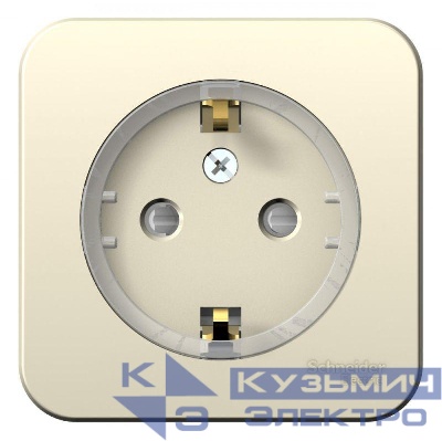 Розетка 1-м ОП Blanca 16А IP20 250В с заземл. защ. шторки с изолир. пластиной (компакт) молоч. SE BLNRA111112