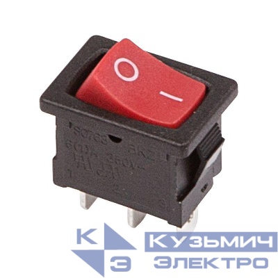 Выключатель клавишный 250В 6А (3с) ON-ON красн. Mini (RWB-202 SC-768) Rexant 36-2131