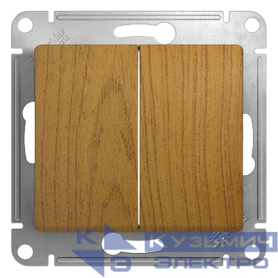 Выключатель 2-кл. СП Glossa 10А IP20 (сх. 5) 10AX механизм дерево дуб SE GSL000551