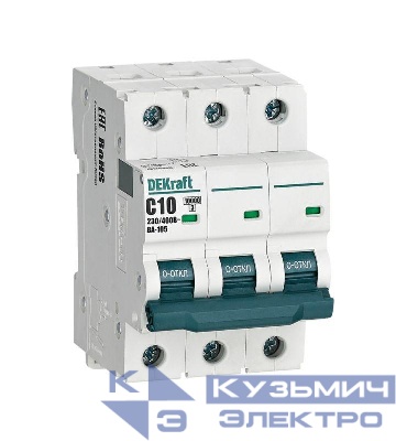 Выключатель автоматический модульный 3п C 10А 10кА ВА-105 DEKraft 13176DEK