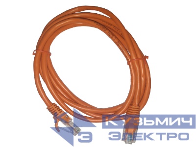 Патч-корд UTP4 cat 5e, 1,5м, ВС, LSZH, оранжевый, литой коннектор NETKO Optima