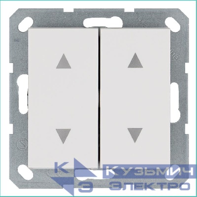 Выключатель для жалюзи 2-кл. 10А IP20 механизм бел. глянцевый Jasmart G3028W