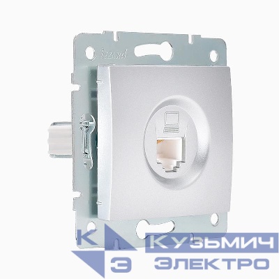 Розетка компьютерная 1-м СП Karina RJ45 механизм матов. серебр. LEZARD 707-4388-139