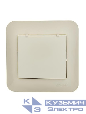 Розетка 1-м СП ASTI 16А IP20 с заземл. с крышкой термопласт в сборе крем. LEZARD 7081-0303-123В