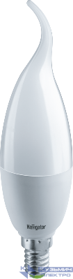 Лампа светодиодная 61 026 NLL-P-FC37-5-230-4K-E14-FR 5Вт свеча на ветру 4000К нейтр. бел. E14 400лм 176-264В Navigator 61026