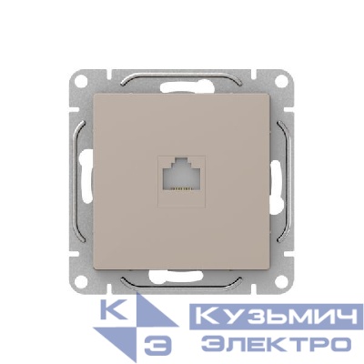 Розетка телефонная 1-м СП Эпика RJ11 механизм крем. EKF UP1-SOI-RJ11