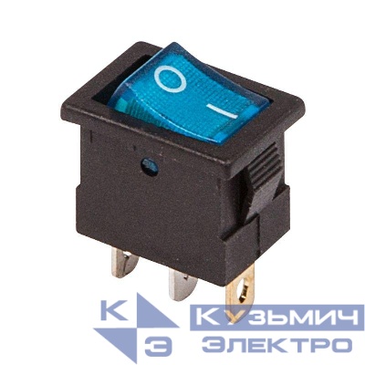 Выключатель клавишный 12В 15А (3с) ON-OFF син. с подсветкой Mini (RWB-206-1 SC-768) Rexant 36-2171