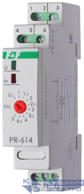 Реле тока PR-614 (для работы с внешним трансф. тока монтаж на DIN-рейке 35мм 230В AC 16А 1перекл. IP20) F&F EA03.003.005