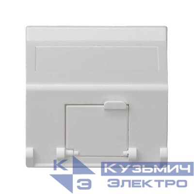 Адаптер на 1-мод. MD (RJ45 оптоволокно) 45х45мм наклонный защ. шторки бел. Simon Connect K80-9