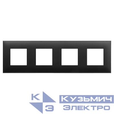 Рамка 4-м 8мод. Avanti "Черный матовый" DKC 4412908