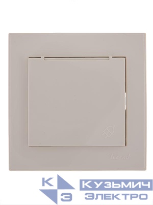 Розетка 1-м СП Rain с заземл. с защ. крышкой керамика бел. LEZARD 703-0202-123