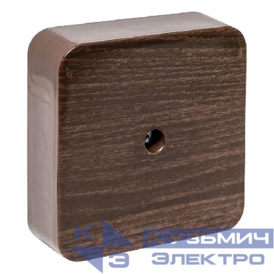 Коробка разветвительная КМР-030-030кг 75х75х26 с клеммником темн. дерево EKF plc-kmr-030-030kg-t