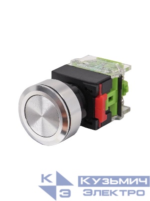 Выключатель кнопочный ВК30-M11P/P 1НО+1НЗ цилиндр d30мм IP65 метал. Электротехник ET859211