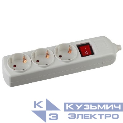 Колодка удлинителя 3-м с заземл. с выкл. Эра C0045322