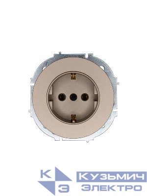 Розетка 1-м OSEN IP20 16А с заземл. ПБТ механизм титан LEZARD 743-3788-122B