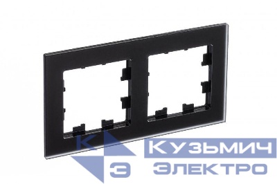 Рамка 2-м AtlasDesign Nature матов. стекло черн. SE ATN331002