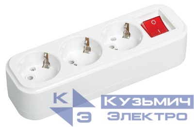 Колодка удлинителя 3-м 16А Classic К03В 2P+PE 250В с выкл. IEK KYP11-16-03-00-ZK
