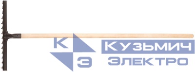 Грабли витой зуб 14 зубьев с деревянным черенком КУРС 76965