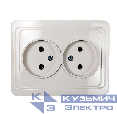 Розетка 2-м СП Classico 2102 16А IP20 бел. ASD / IN HOME 4680005959914