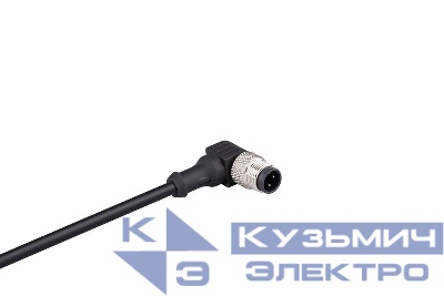Кабель соединительный 2м со штепселем M12х3 90град. ПУ IP68 EMAS SKM12F3DXP2