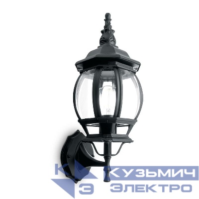 Светильник 8101/PL8101 100Вт E27 230В садово-парковый на стену вверх черн. FERON 11096