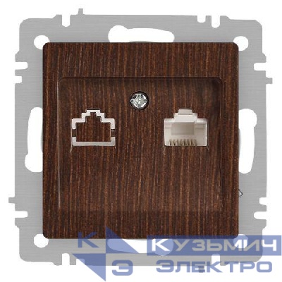 Розетка компьютерная 1-м СП Accent 6-303-10 RJ45 IP20 венге Intro Б0063643