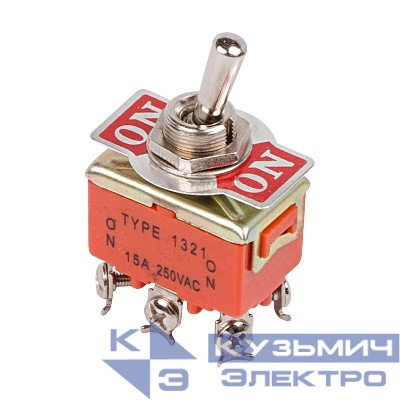 Тумблер 250В 15А (6c) ON-ON 2п (KN-202) Rexant 36-4131