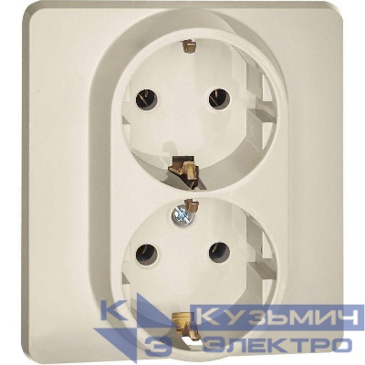 Розетка Inspiria 16А 250В 2х2P+E немецк. стандарт сл. кость IEK 673751