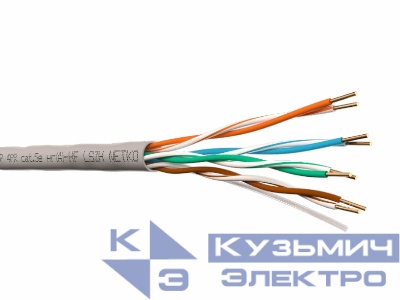 Кабель U/UTP4 cat.5e, 4 пары 24 AWG BC, 305м, нг(А)-HF LSZH - малодымный, не содержащий галогенов; серый; одножильный, FLUKE TEST, NETKO Expert СКС