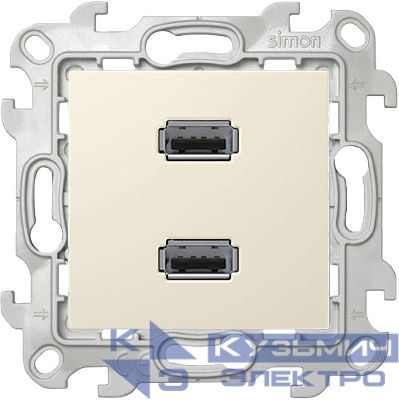 Розетка USB 2-м СП Simon 24 IP20 коннектор механизм сл. кость Simon 2411090-031